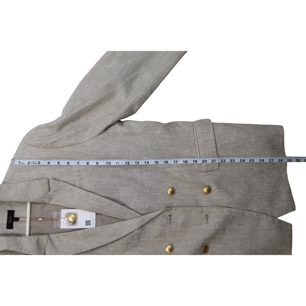 Quince Women Double Breasted Linen Blazer Beige Casual‎ Sport Jacket Sz L - Picture 3 of 7
